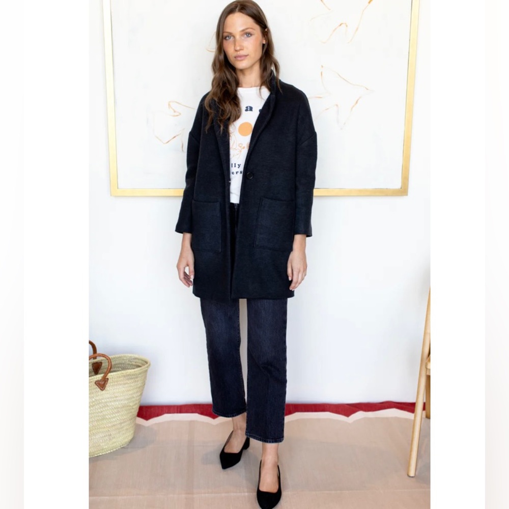 💥LAST CHANCE💥NWOT Emerson Fry Car Coat Black Wool Cotton